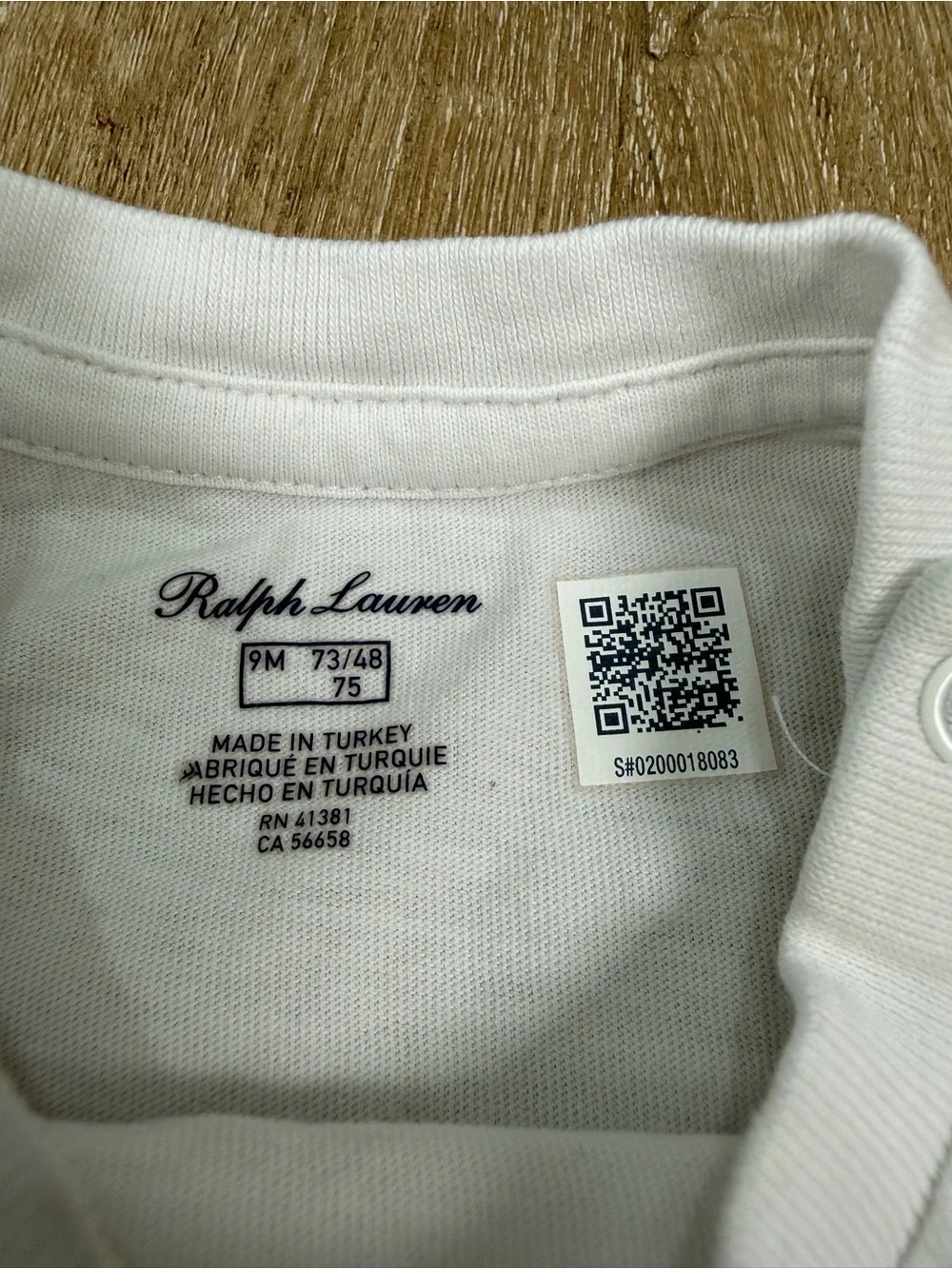 Ralph Lauren White Polo “Sparkler Bear” Graphic Tee for baby
